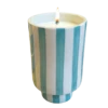 Kaya Ceramic Candle - Aqua Stripe/Plumeria -home decoration kayacandle7