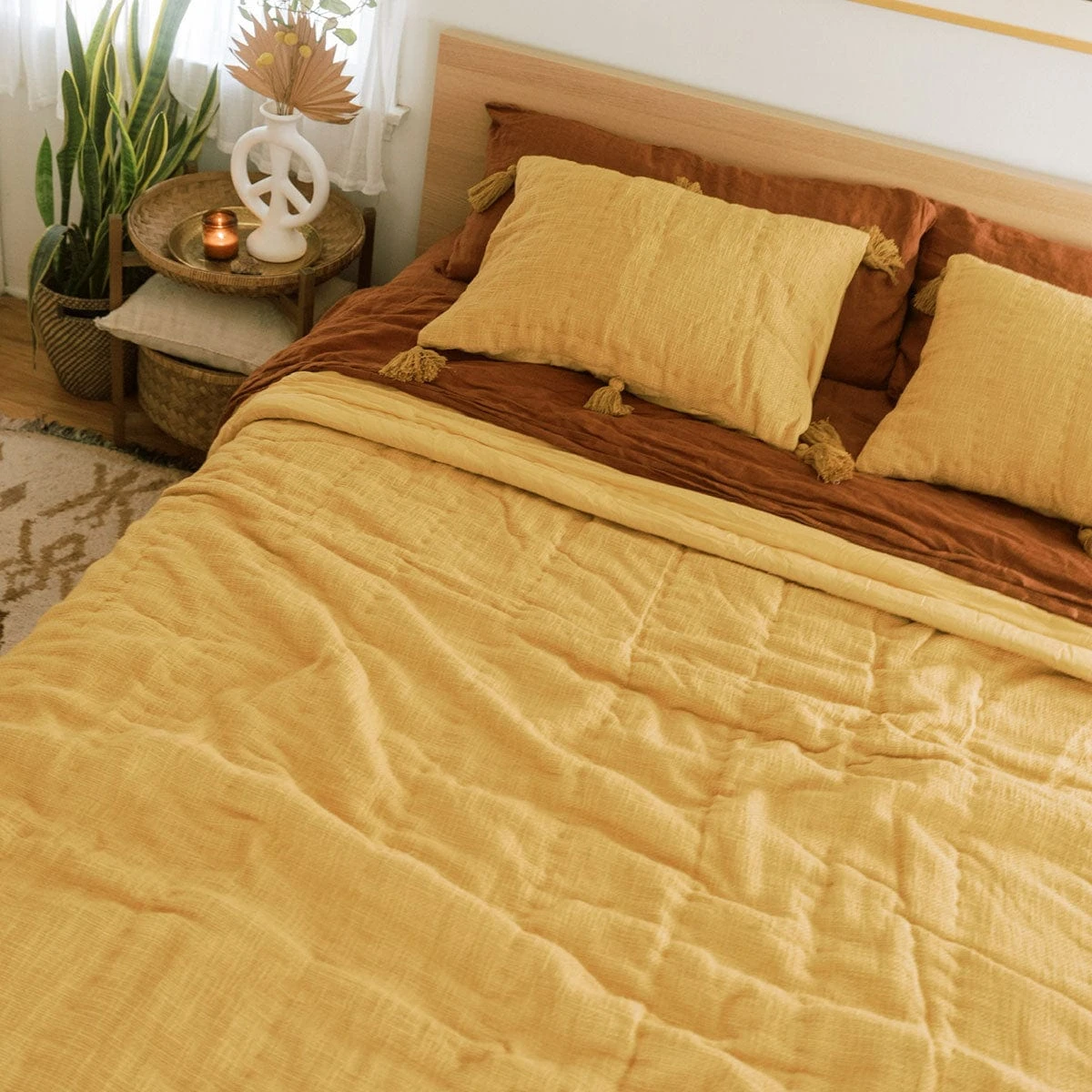 Sol Natural Dyed Quilt In Marigold By Like A Lion® 6 Sol Natural Dyed Quilt In Marigold By Like A Lion® - Image 4