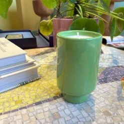 Kaya Ceramic Candle - Matcha Green/Pomegranate Sage -home decoration matchacandlesqr