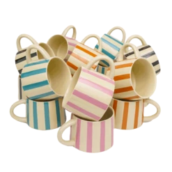 Tierra Striped Mug Set In Teal -home decoration mugs 3240ba61 7a22 43bf 8d09 2df0f2282b83