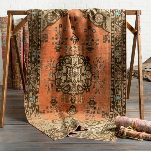 Vintage Apricot Wool Rug 4 Vintage Apricot Wool Rug - Image 2