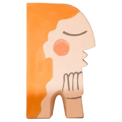 Face Bookend Vase By Justina Blakeney™ -home decoration orangehairvase