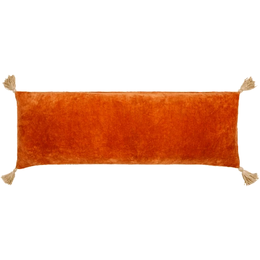 Orange Velvet Lumbar Pillow 5 Orange Velvet Lumbar Pillow - Image 3