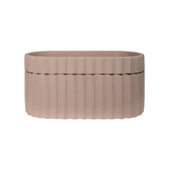 Chalk Pink + Gold Oval Vase