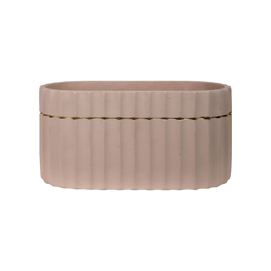 Chalk Pink + Gold Oval Vase 3 Chalk Pink + Gold Oval Vase