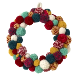 Colorful Pom Pom Wreath