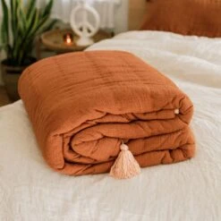 Sol Natural Dyed Quilt In Rust By Like A Lion™