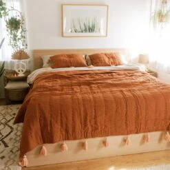 Sol Natural Dyed Quilt In Rust By Like A Lion™ -home decoration rust 48ae6d2d 8336 43c7 95eb 967a5888f558