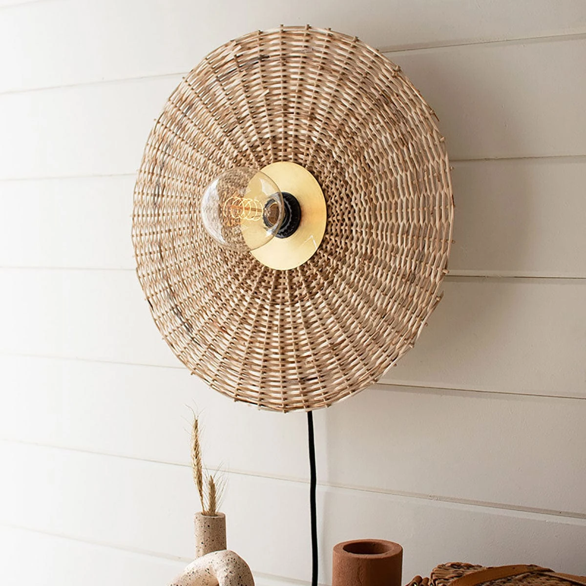 Rattan Wall Sconce Lamp 3 Rattan Wall Sconce Lamp