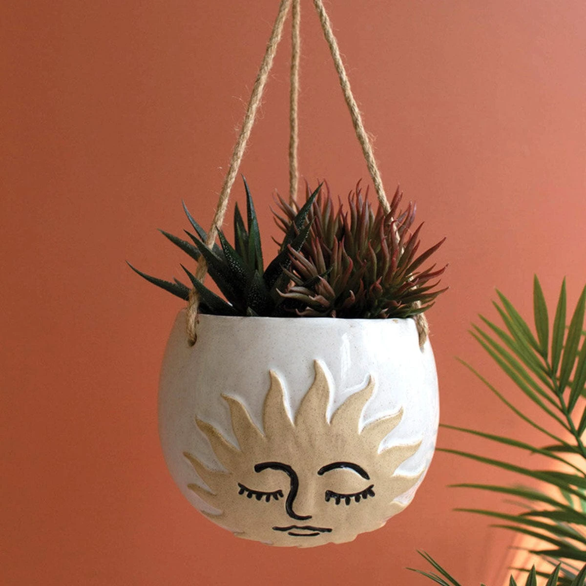 Sun Ceramic Hanging Planter 3 Sun Ceramic Hanging Planter