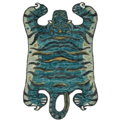 Feroz Teal Tiger Rug By Justina Blakeney® X Loloi
