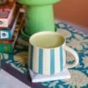 Tierra Striped Mug Set In Teal