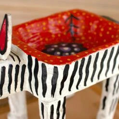 Handmade Wooden Zebra Vessel -home decoration zebravessel3